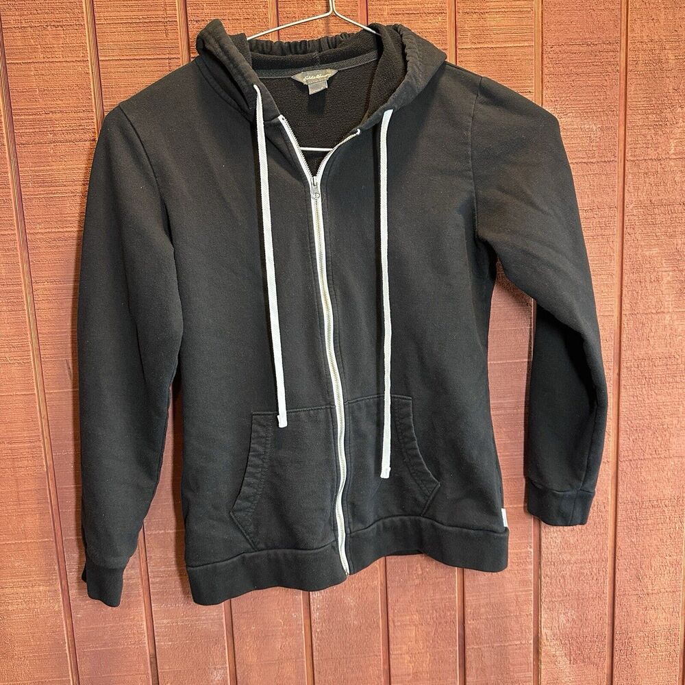 Eddie Bauer Jacket Womens Size Small Full Zip Hoodie Long Sleeve Outdoor Black - Picture 8 of 9